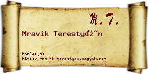 Mravik Terestyén névjegykártya